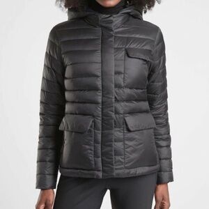 ATHLETA | Reversible Goose Down Jacket Water Resistant Size Small Black Navy